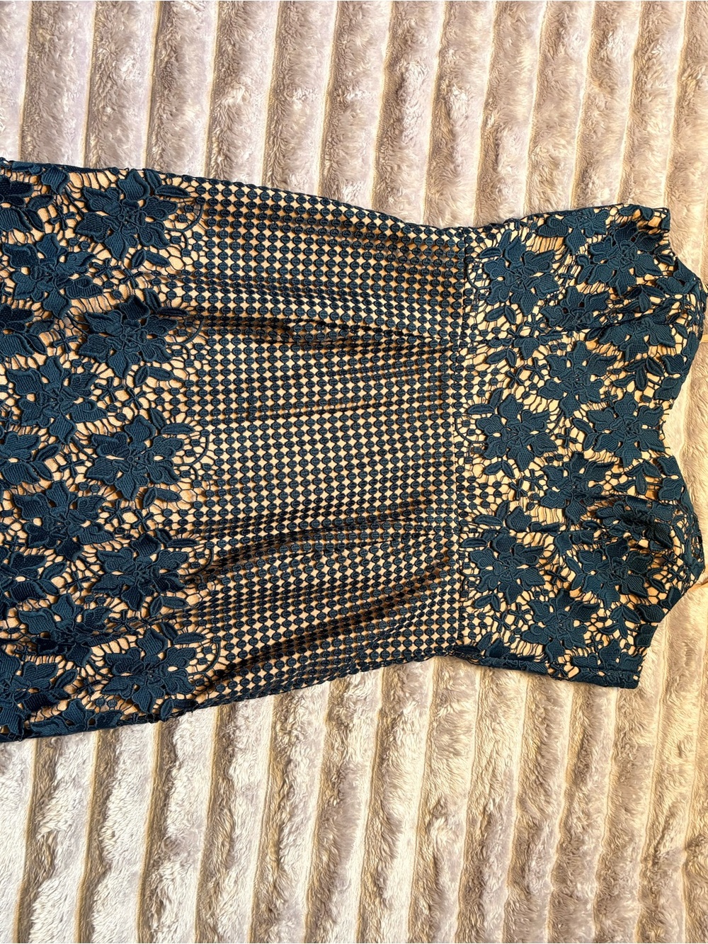 Dress the Population Teal Lace Floral Overlay Camisole